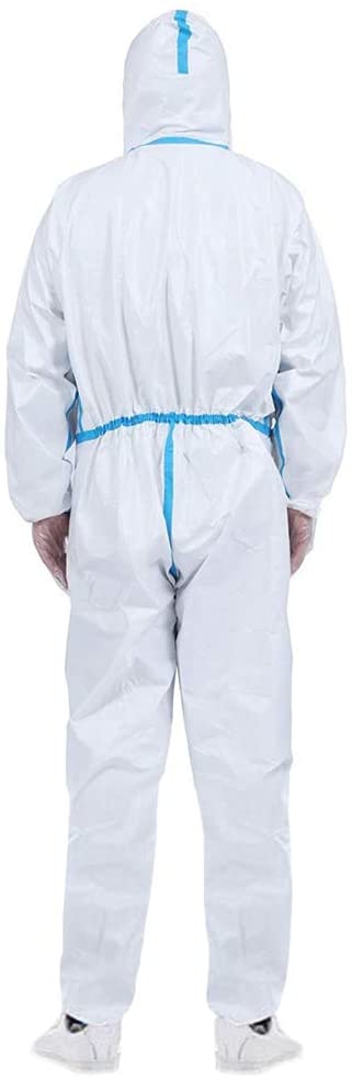 Disposable Protective Coverall Hooded Suit with Elastic Wrist and ...